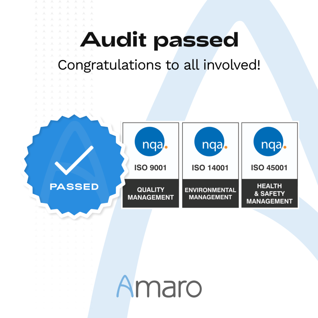 Amaro - ISO Audit Passed