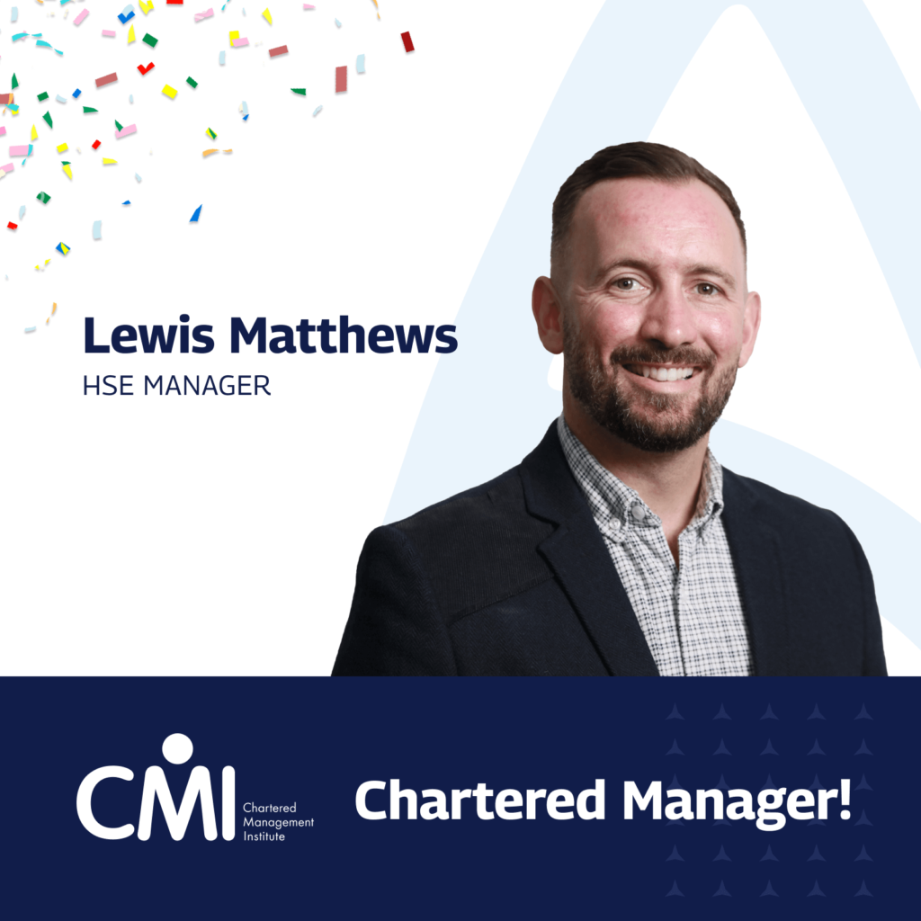 Lewis Matthews achieves Chartered Manager status